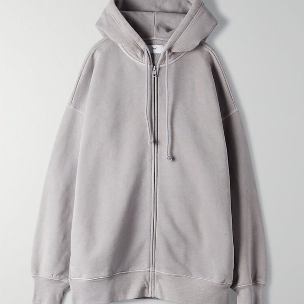 Aritzia TNA Cozy Fleece Boyfriend Zip Hoodie - GD Steel Grey